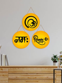Art Vibes - Yellow Wooden Wall Hanging for Home Decoration