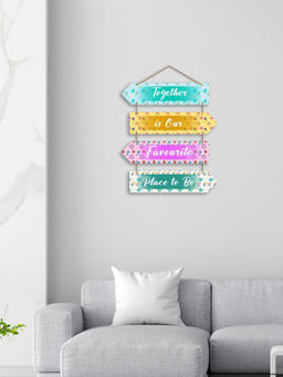 Art Vibes - MultiColour Decorative Wooden Wall Hanging for Home