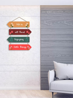 Art Vibes - MultiColour Decorative Wooden Wall Hanging for Home