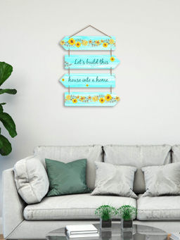 Art Vibes - Blue Decorative Wooden Wall Hanging for Home