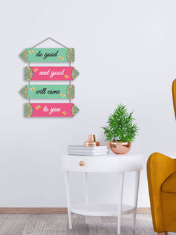 Art Vibes - MultiColour Decorative Wooden Wall Hanging for Home