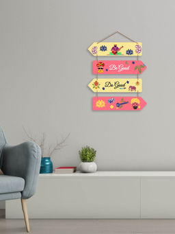 Art Vibes - MultiColour Decorative Wooden Wall Hanging for Home