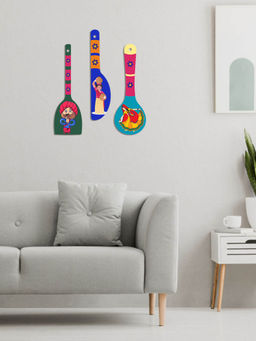 Art Vibes - MultiColour Wooden Wall Hanging for Home Decoration