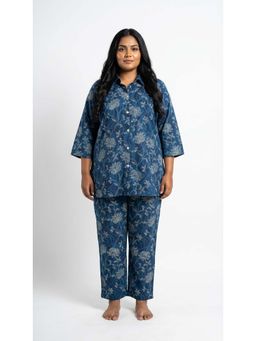 Swasti - Womens Plus Size Blue Co-ord Set