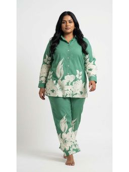 Swasti - Womens Plus Size Green Co-ord Set