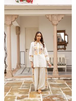Nehamta - Women's Rayon Off White Co-ord Set