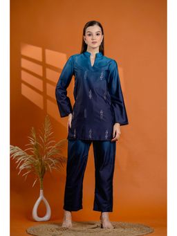 Zolo Label - Women Teal Blue Gradient Kurta With Pant Set