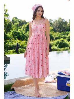 All Eyes On You - Pink Crush Heart Midi Dress