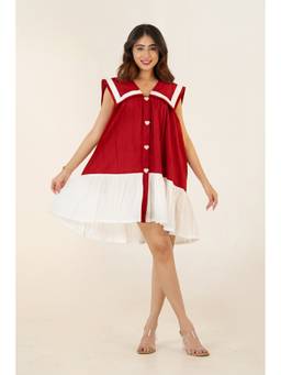 All Eyes On You - Red Playdate Mini Cotton Dress