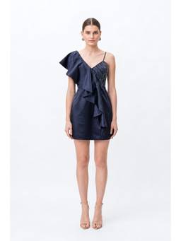 EMBLAZE - Navy Blue Embellished Mini Dress
