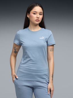 Puma - Womens Cotton Blue Solid T-shirt