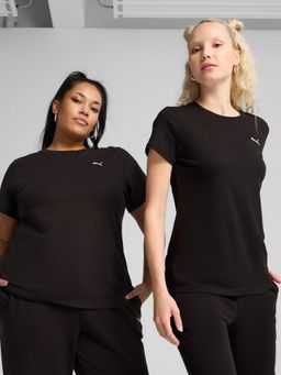 Puma - Essentials Foundation Womens Black Solid Cotton T-shirt