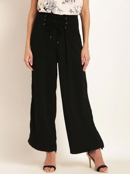 RARE - Women Black Original Regular Fit Solid Culottes