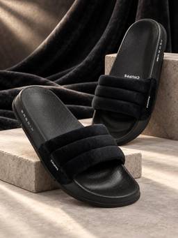 Chupps - Women Cloud Cozy Orthopedic Arch Support Sliders - Black