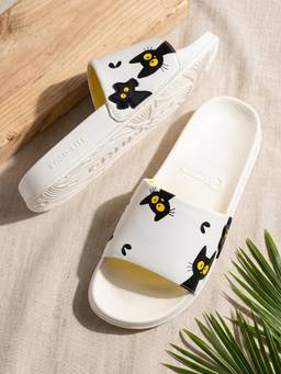 Chupps - Women White Copy Cat Sliders
