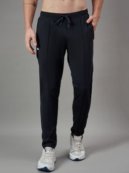 Dida - Men Poly Black Regular Fit Drawstring Waist Trackpant