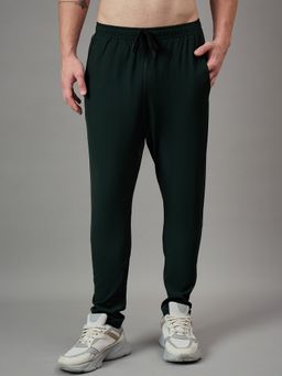 Dida - Men Regular Fit Green Drawstring Waist Trackpant