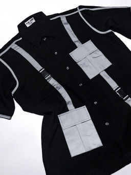 RISING AMONG - Black Reflective Overshirt