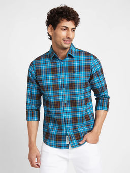 Being Human - Men Turquoise Casual Slim Shirt