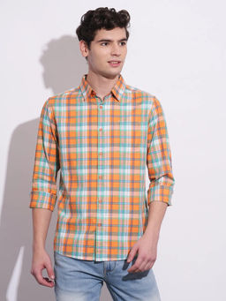 Being Human - Men Orange Casual Regular Shirt