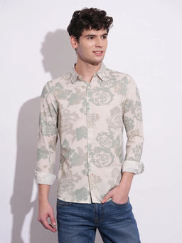 Being Human - Men Beige Casual Regular Shirt