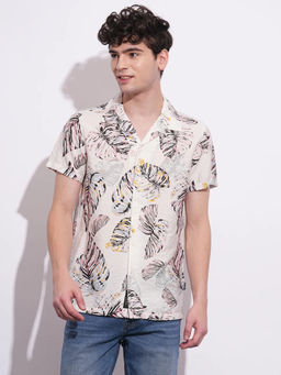 Being Human - Men Off White Casual Regular Shirt