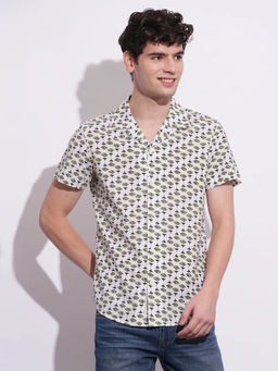 Being Human - Men White Casual Regular Shirt