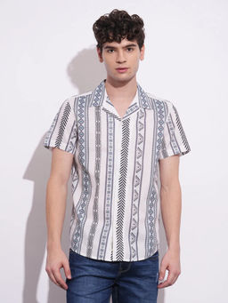 Being Human - Men White Casual Regular Shirt