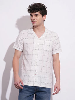 Being Human - Men White Casual Regular Shirt