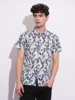 Being Human - Men Blue Casual Regular Shirt