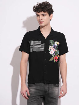 Being Human - Men Black Casual Regular Shirt