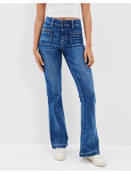American Eagle - Women Blue Tides Ne(X)T Level Super Mid-Waisted Jeans