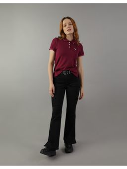 American Eagle - Women Black Next Level Super Mid-Waisted Flare Jeans