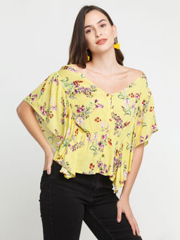 Zink London - Women's Yellow Floral Top