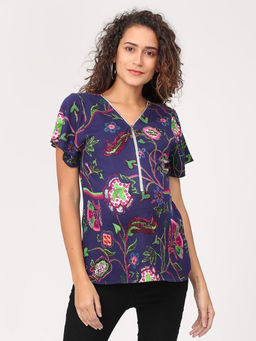 The Mom Store - Women Multi-Color V-Neck Maternity Top