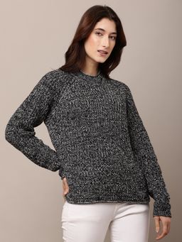 NOBARR - Women Acrylic Full Sleeve with High Neck Grey Sweater