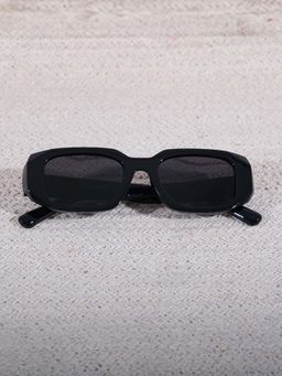 DukieKooky - Dksg527A Black Uv Coating Full Rim Rectangle Sunglasses (M)