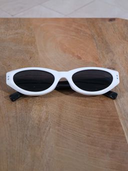 DukieKooky - Dksg528H White Uv Coating Full Rim Cat Eye Sunglasses (M)