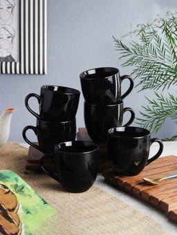 The Decor Mart - Black Classic Tea Cup - Set of 6