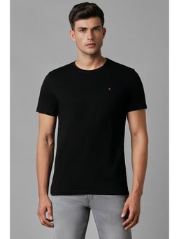Louis Philippe - Men Black Solid Casual T-Shirt