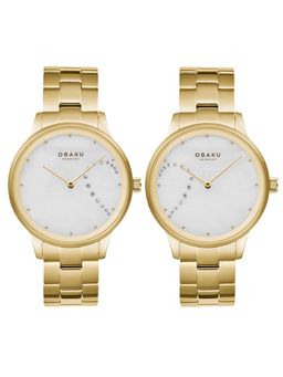 Obaku - V247PMGWSG SIVE LILLE Quartz Crystal MOP Round Dial Pair Watch