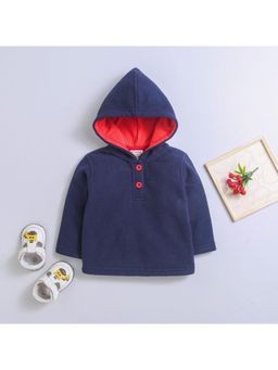 Nino Bambino - Navy Blue Polar Fleece Hoodie for kids