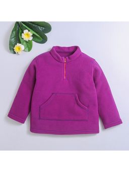 Nino Bambino - Purple Polar Fleece Regular Fit Sweatshirt for Kids