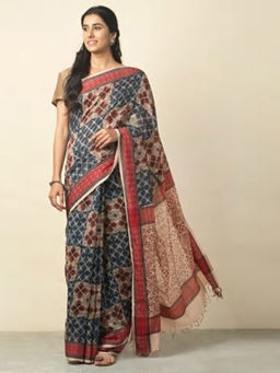 Fabindia - Cotton Silk Ajrakh Print Sari