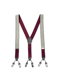 The Tie Hub - Suspender Pin Dot Maroon Y Back