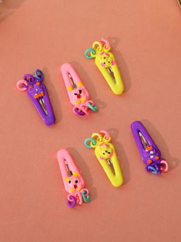 Estele - Multicolor Metal Simple Hair Tik-tak Clips for Women or Girl Pack of 6