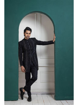 SMRITI - Obsidian Glimmer Bandhgala