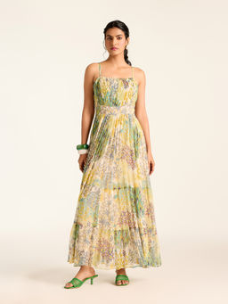 Label Ritu Kumar - Sleeveless Printed Long Dress