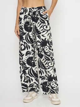 Madame - Abstract Print Rayon Trousers