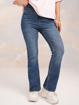 TOKYO TALKIES - Women Blue Dark Blue Straight Fit Denims Jeans